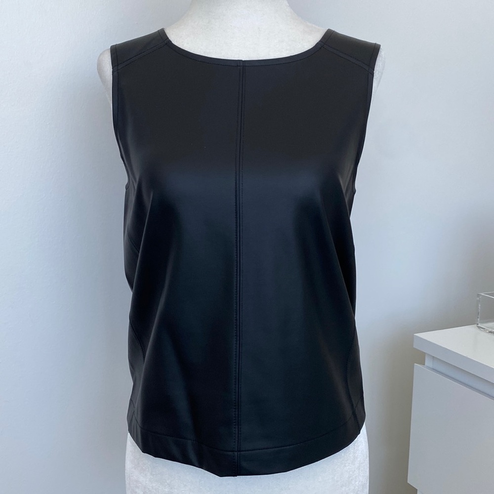 Banana Republic Faux Leather Sleeveless Blouse XS
